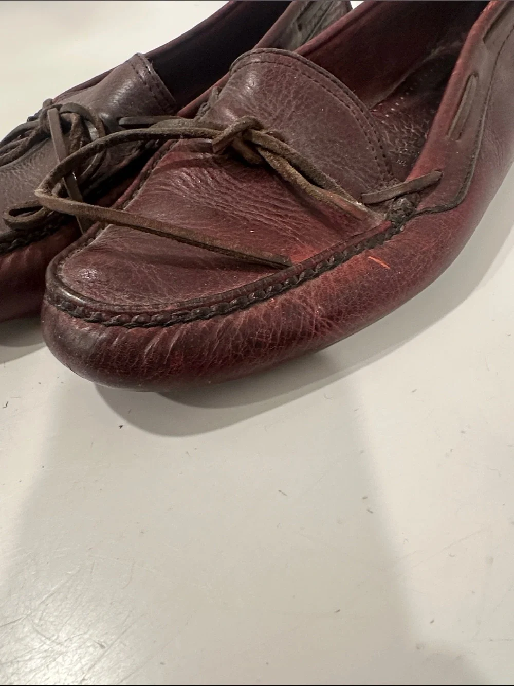 Cole Haan Men's Burgundy Leather Boat Shoes